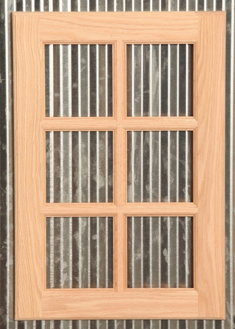 Red Oak (Square Glass 6 Lite Mullion)-FK-B